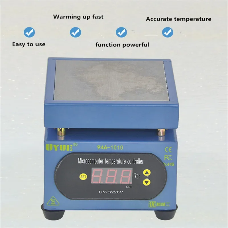 220V 300W Constant Temperature Heating Table Mobile Phone Split Screen Thermostat PCB Hot Plate Preheating Station 100mm * 100mm