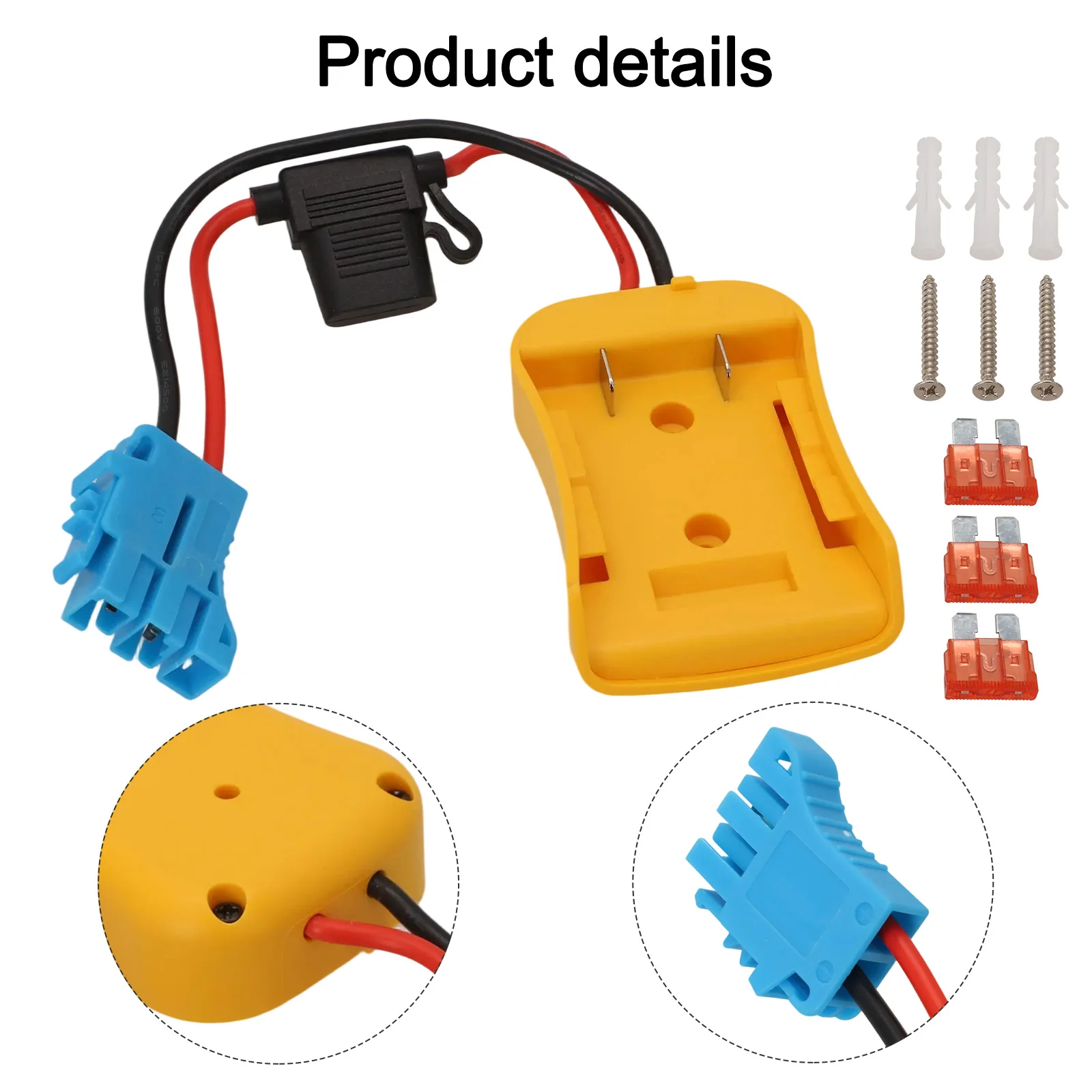 Upgrade Toy Cars Battery Adapter Easy Install Battery Converter Adapter Battery Fuse Holder Included 12AWG Wire