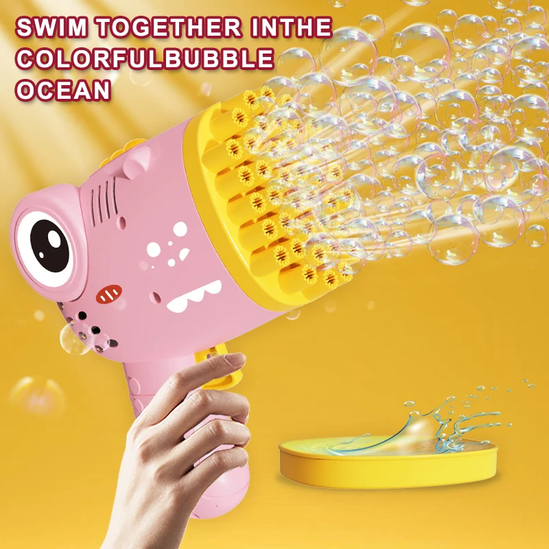 40 hole bubble blowing toy handheld Gatling dinosaur bubble gun without battery and without bubble water