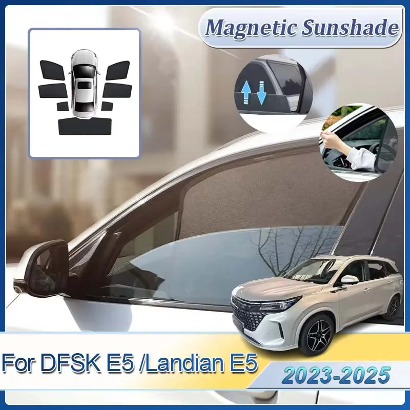 

Аксессуары для DFSK E5 Landian E5 NEV 2023 2024 2025 Солнцезащитные козырьки на лобовое стекло автомобиля Магнитные солнцезащитные козырьки Сетка UV Автозапчасти