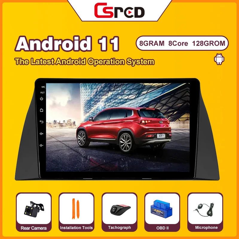 Csred 4G SIM/8G/128GB Android 11 Auto Radio For Chery Tiggo T11 2005-2013 Car Multimedia Player GPS Navigation Head Unit Stereo