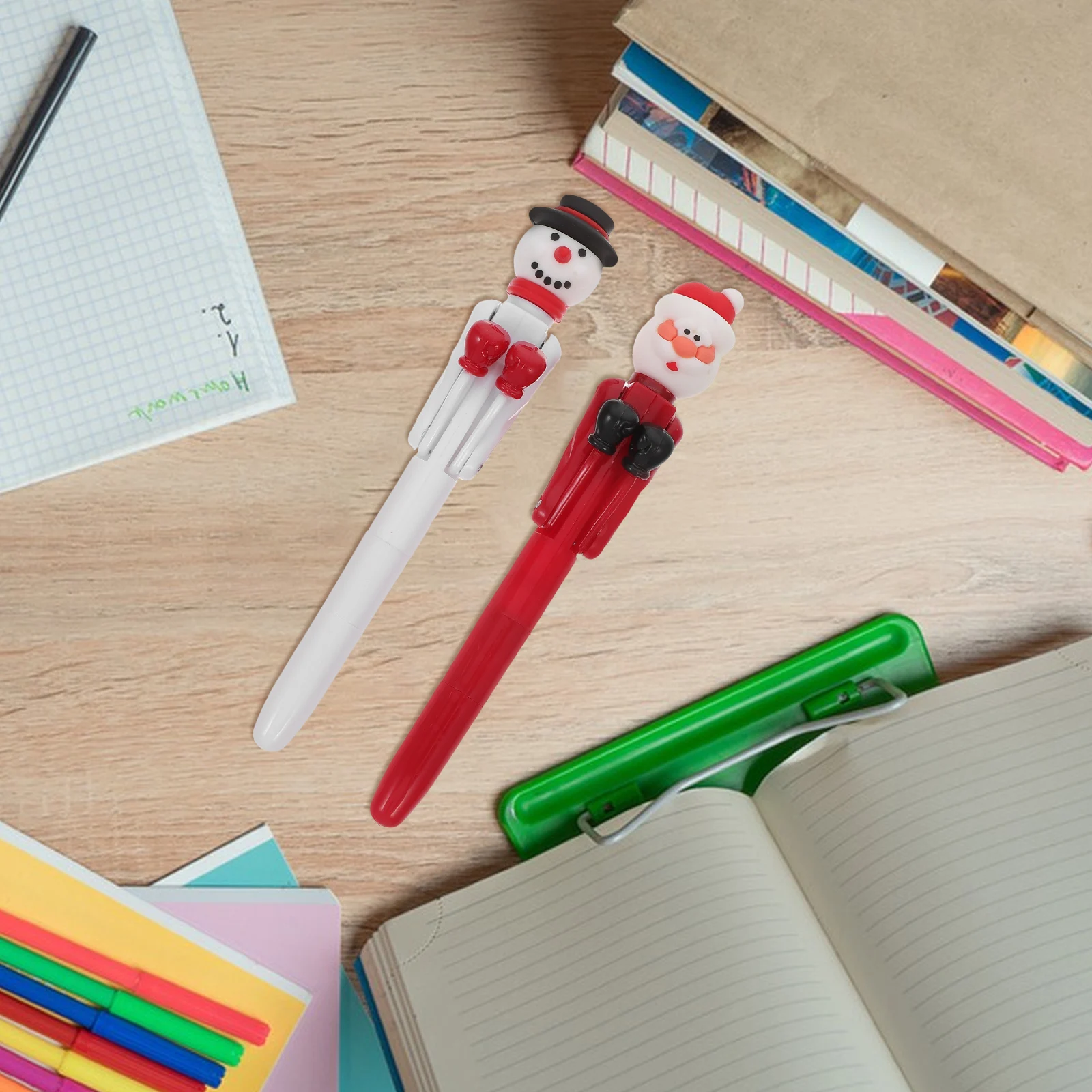 

2 Pcs Christmas Ballpoint Pen Boxing Pens Fart Pretty Office Supplies Toys Silica Gel