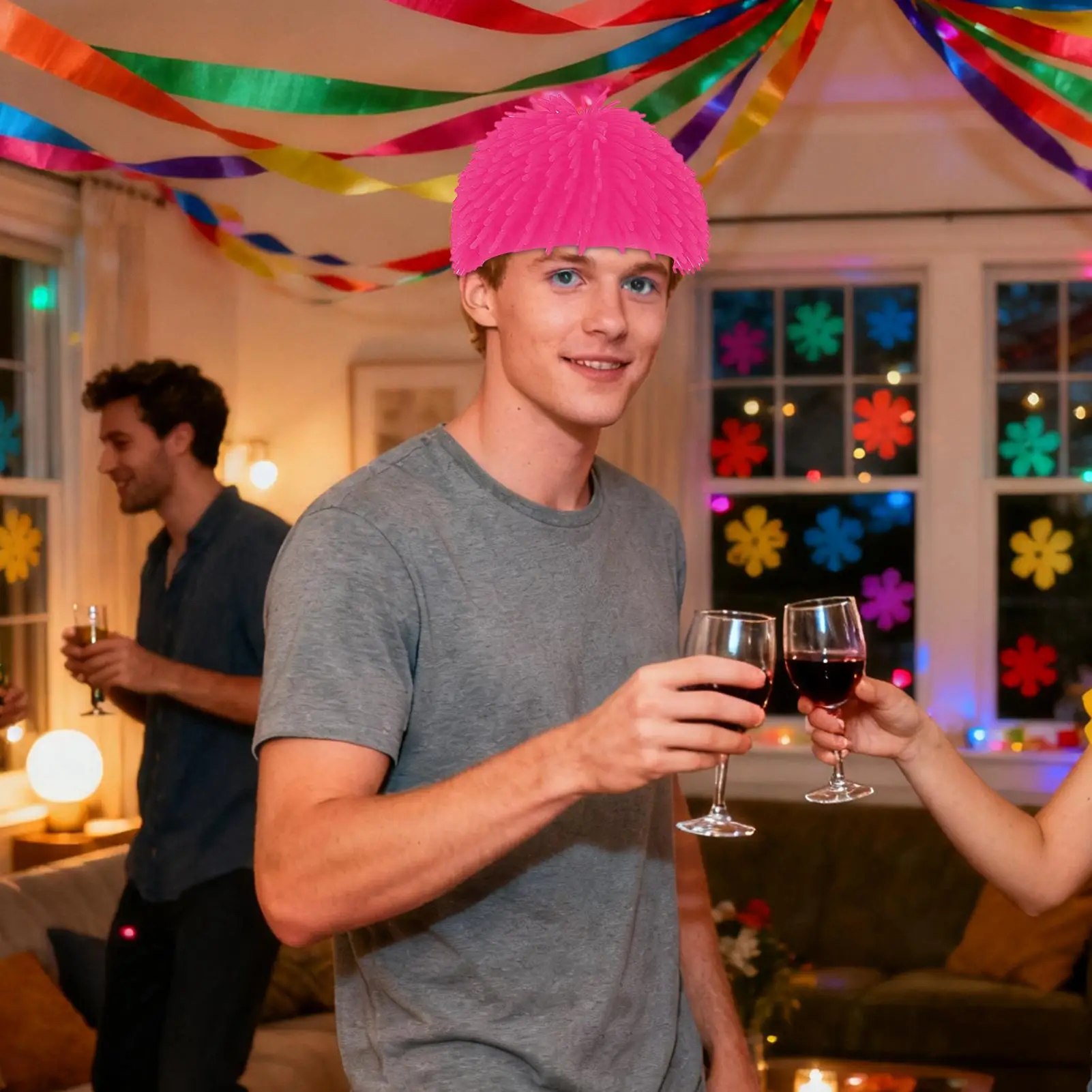 Spiky Ball Funny Prank Headwear Children Cosplay Costume Hat  Cosplay Costume Hair Accessories For Adults Halloween Party