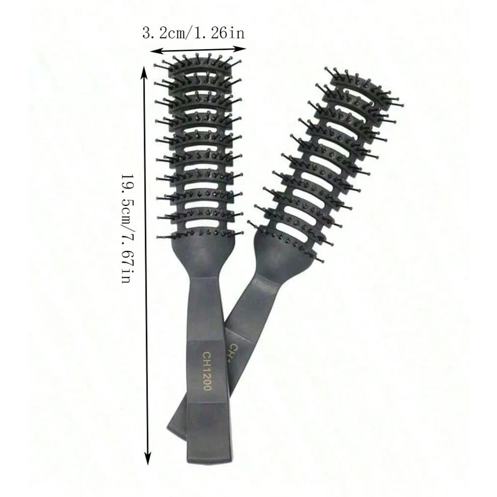 Black Ribs Hairbrush Salon Hairdressing Hair Care Styling Tool Barber Comb