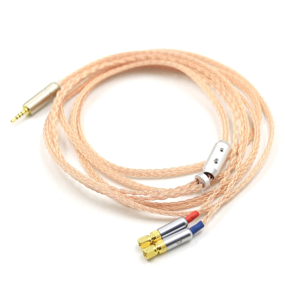 Cable de repuesto mejorado para auriculares de cobre puro de un solo cristal UPOCC de 16 núcleos para (tornillo) Hifiman HE6 HE5 HE400 HE500 HE600