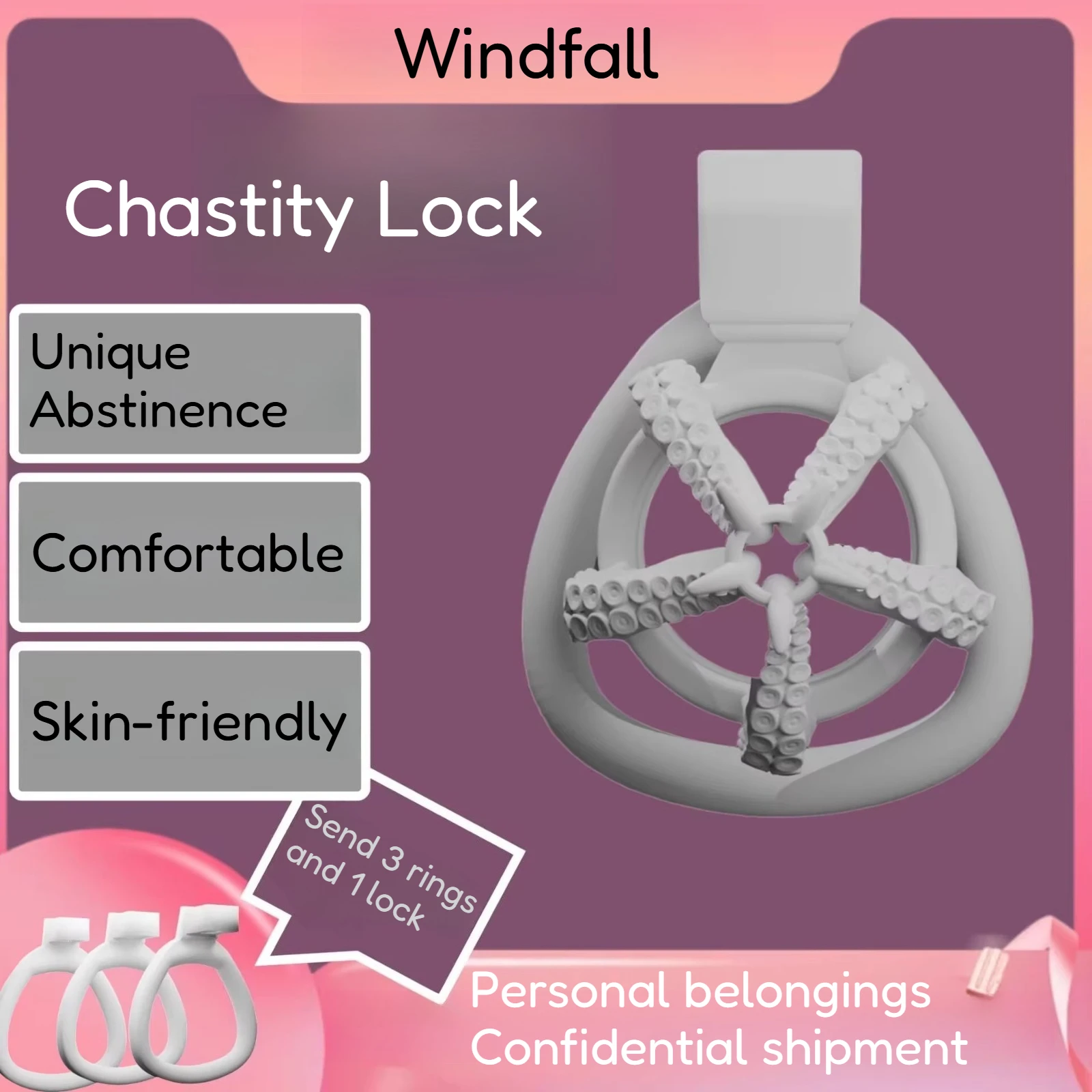 Clawed Male Chastity Lock BDSM Sex Toys for Men Cock Cage Sissy Erotic Chastity‬ Urethral Lock Bondage Device CB Lock 3D Printed