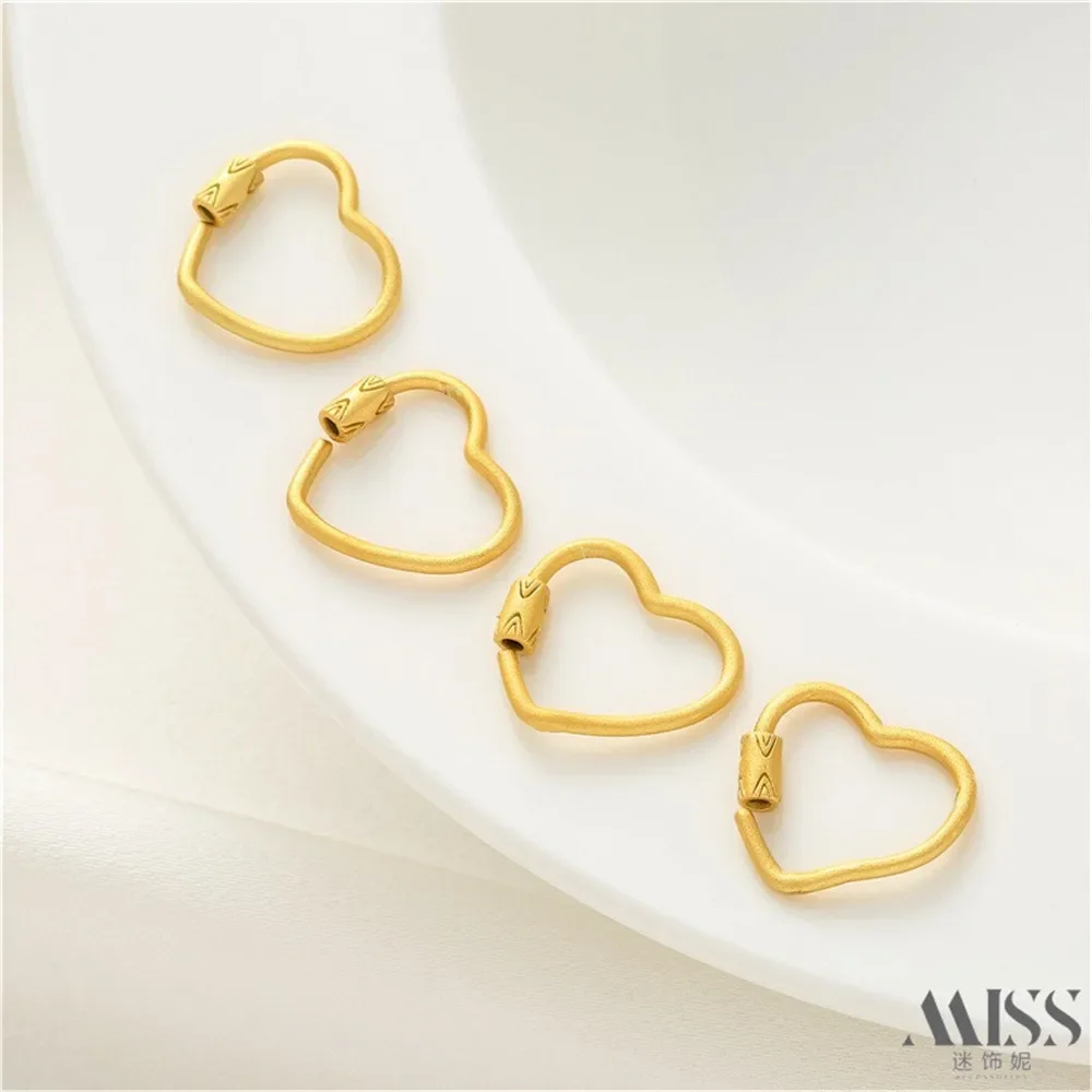 Oro sabbia Oro opaco Colore 18k Fibbia a forma di cuore Fibbia di collegamento Accessori fai da te Fibbia di coda Bracciale collana fatto a mano