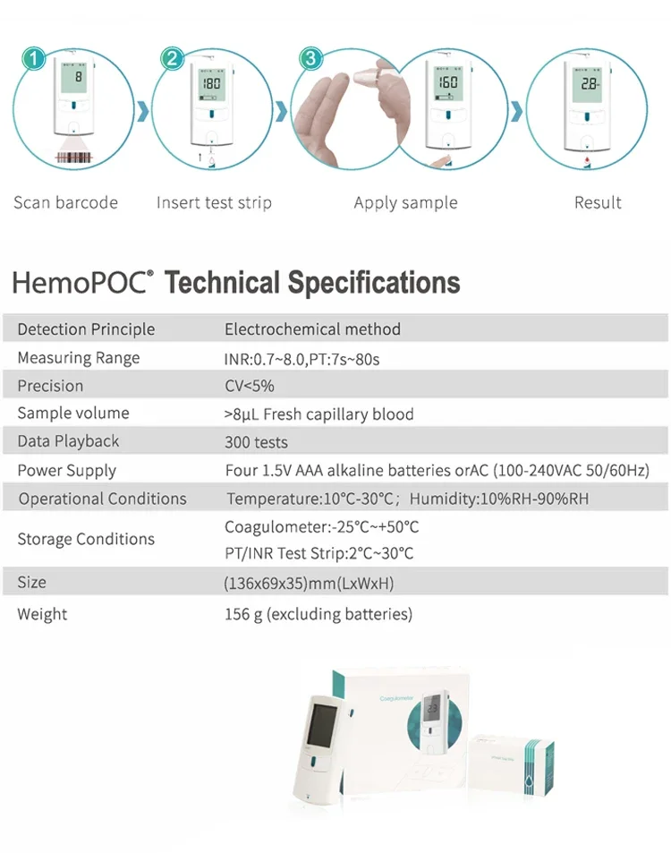 Medical Equipment Blood Coagulation Analyzer Coaguchek Coagulometro Portable Coagulometer