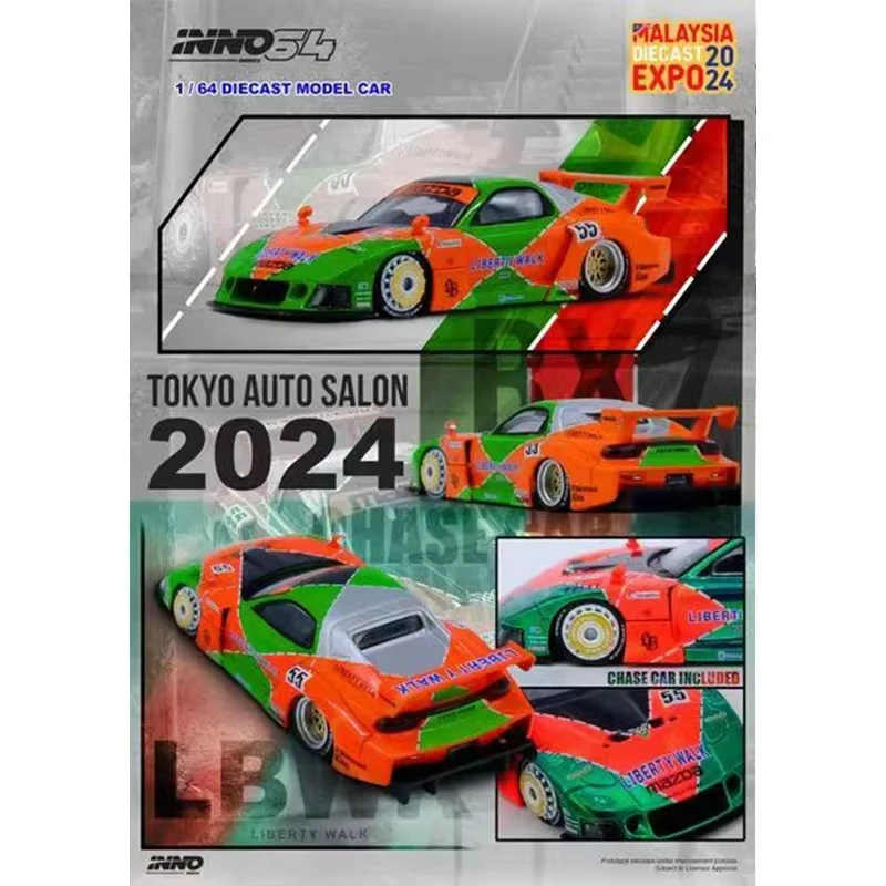 INNO 1:64 LBWK RX7 FD3S Super Silhouette Shell Diecast Diorama Car Model Collection Miniature Toys