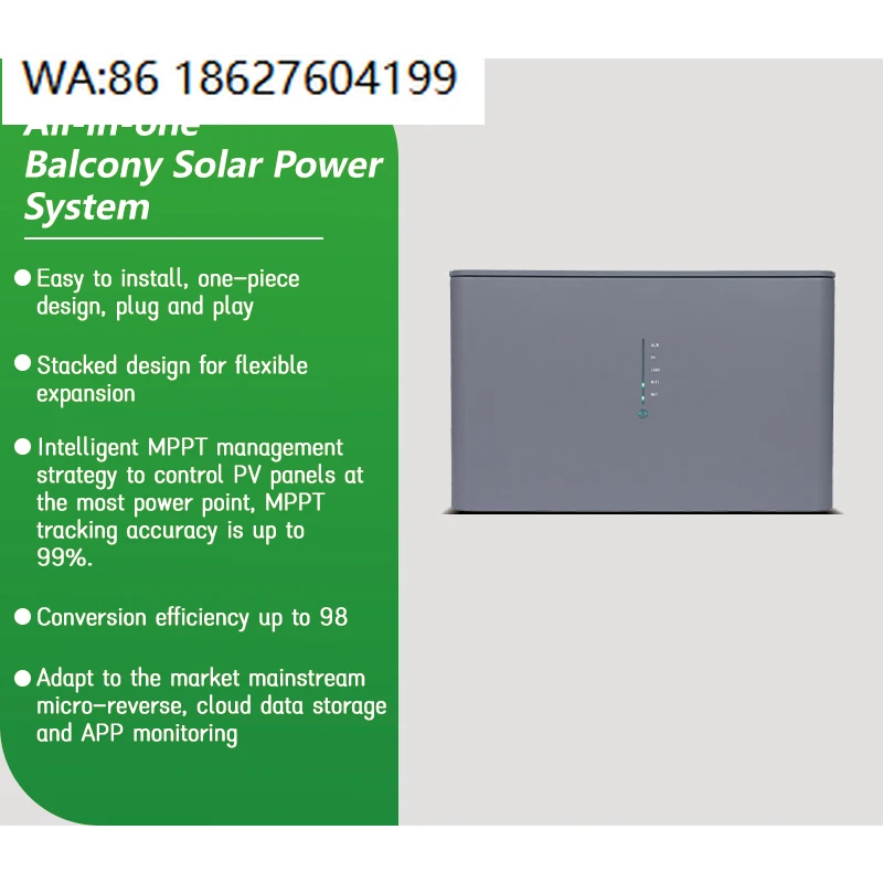 

High Quality Solar Energy All In One Balcony Solar System Plug and Play With Battery Home Energy Storage PV Kit