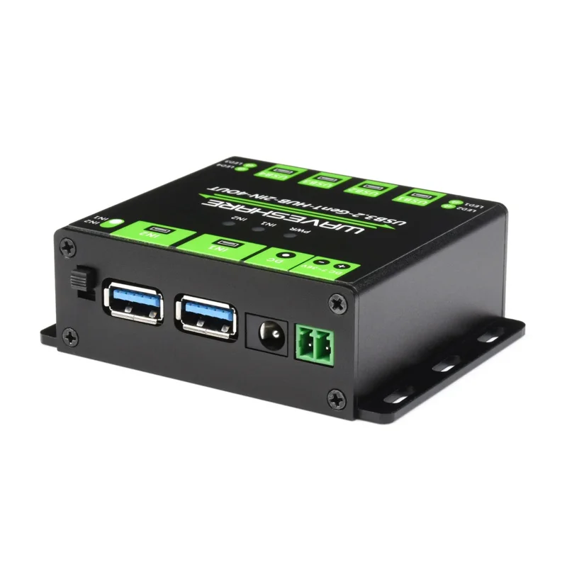 HUB USB de qualité industrielle Waveshare, extension de 4x ports USB 3.2, multi protections pour touristes et hôtes commutables