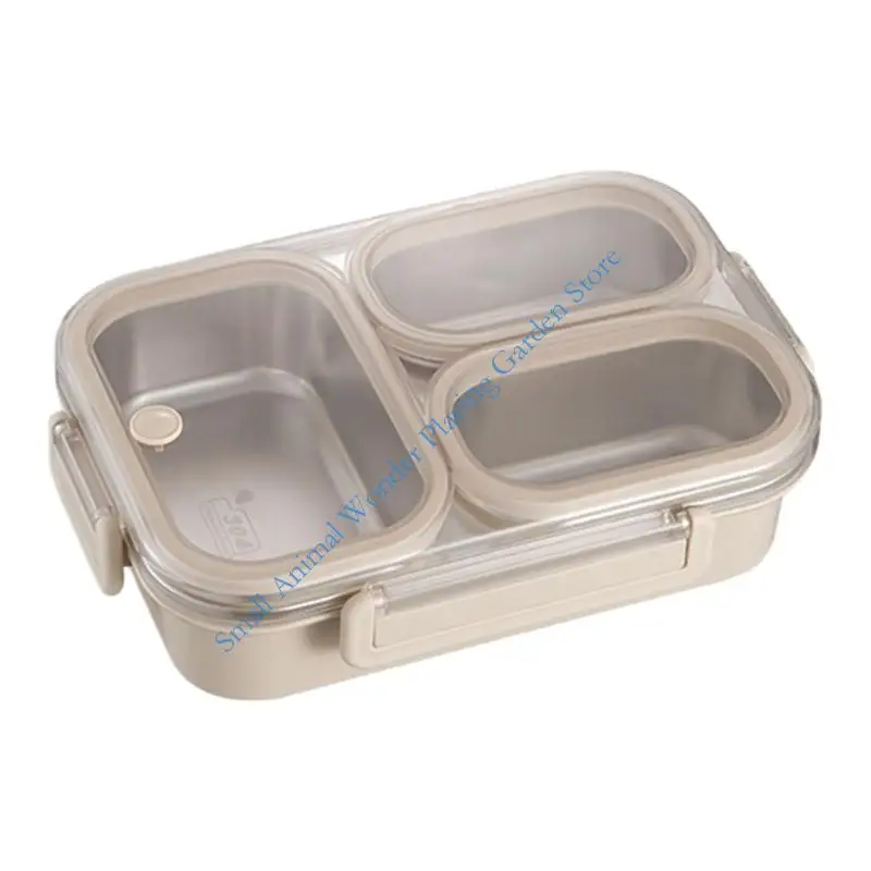 Stainless Steel Meal Preparation Container Multi Compartments Leak Proof Lid Bentos Box For School Office