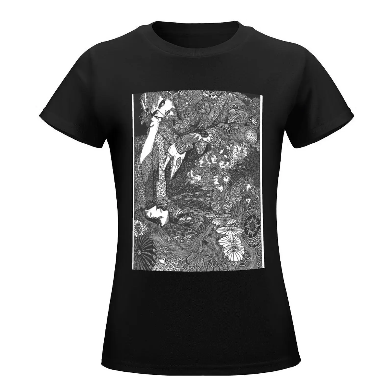 The Earth Grew Dark by Harry Clarke T-Shirt Blouse kawaii clothes lady clothes Women clothes