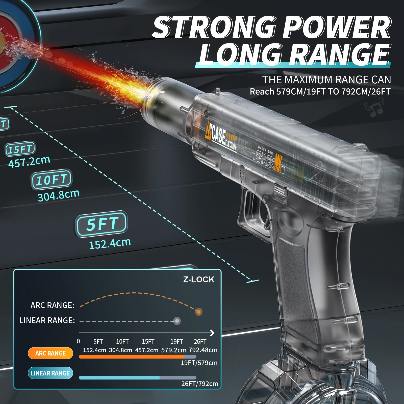 Pistolas de agua eléctricas para niños, juguetes de verano para exteriores, juegos de piscina y playa, pistola de agua Led automática portátil de alta potencia, juguete para regalo para niños