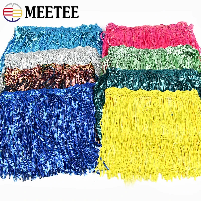 

5/10Yards 17mm Sequins Tassel Lace Trim Stage Costume Glitter Fringe Tassels Curtain Clothing Decor Sewing Strap DIY Accessories