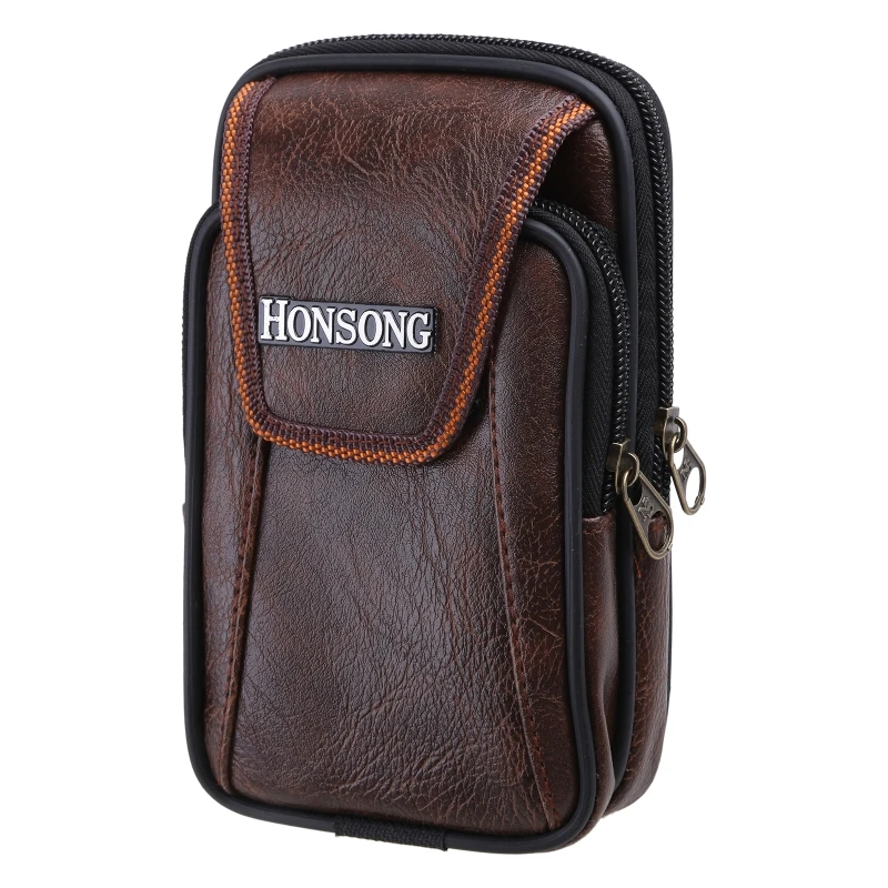 Men Vintage Leather Waist Bag Multi-Function Phone Sport Belt Hip Belt Loop Holster Outdoor Small Wallet Carry Dropship