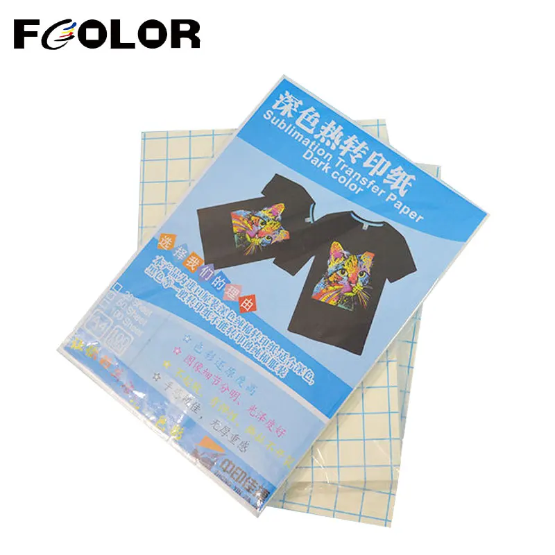 Imagem -03 - Papel de Sublimação de Transferência de Calor Cor Escura Preto T-shirt de Algodão Tecido de Roupas 100 Folhas a4