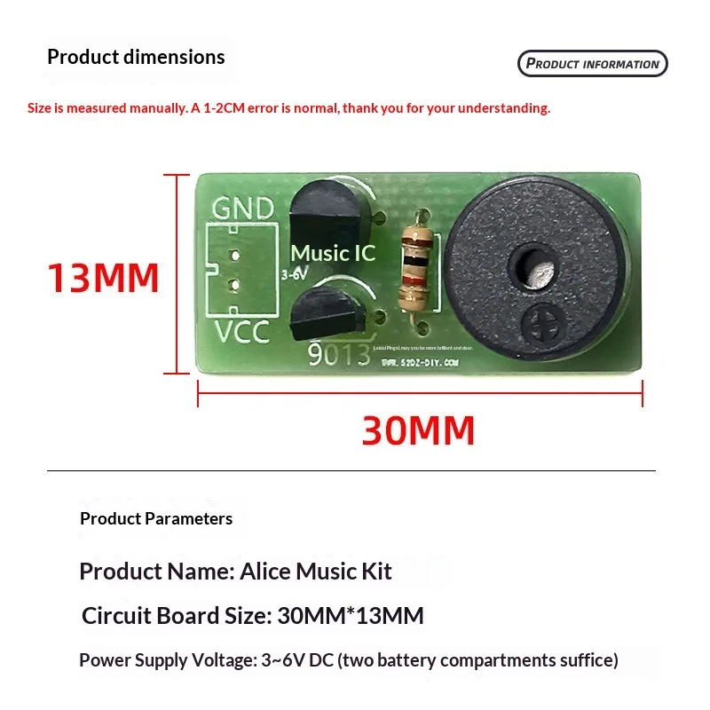To Alice Music Kit, Music Chip IC Parts Assembly Welding, Simple Electronic DIY Production