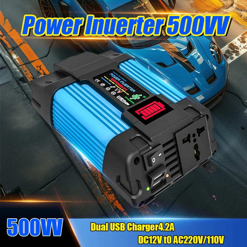 

500W Inverter 12V -110V/220V Correction Wave Transformer Converter Multifunctional Socket Car mounted Inverter Solar System