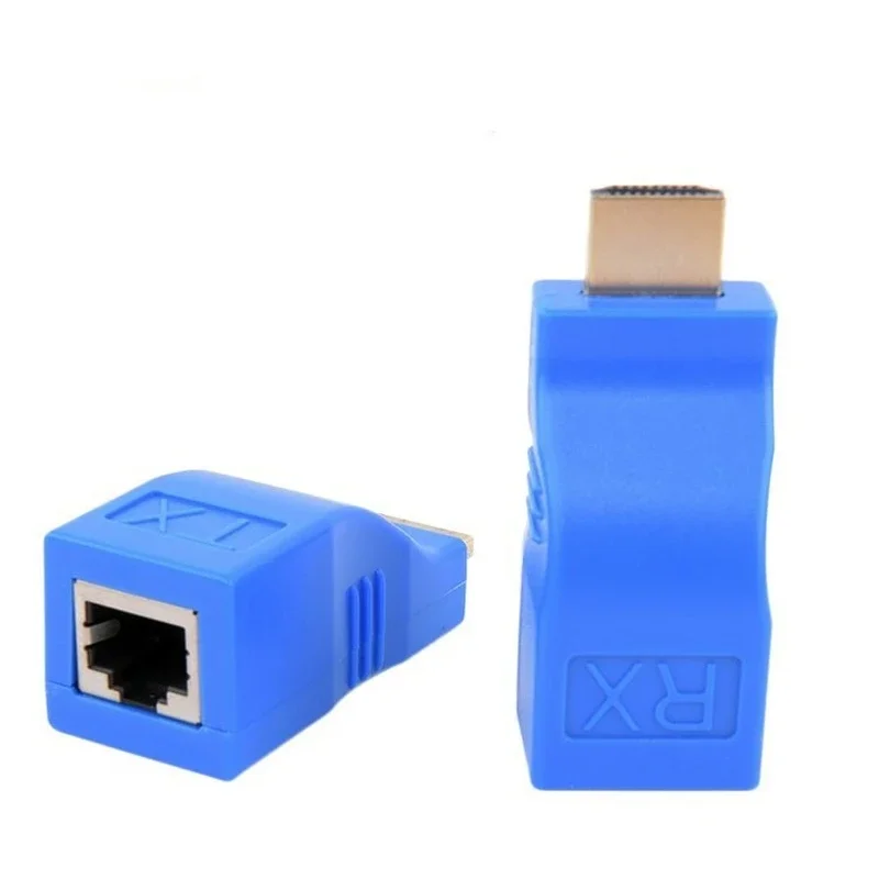 Video Extender HDMI-compatible To RJ45 4K 3D HDTV 1.4 Up To 30M Extension To RJ45 Over Cat 5E/6 Network LAN Ethernet Adapter