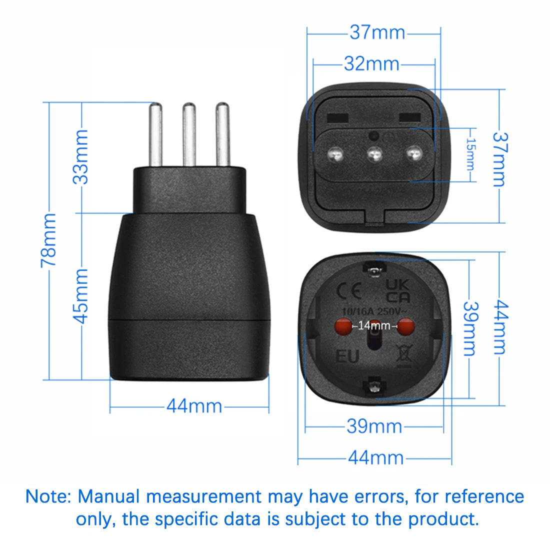 JORINDO Italian plug to Swiss, Brazilian, German, Italian and other European countries socket AC power adapter converter