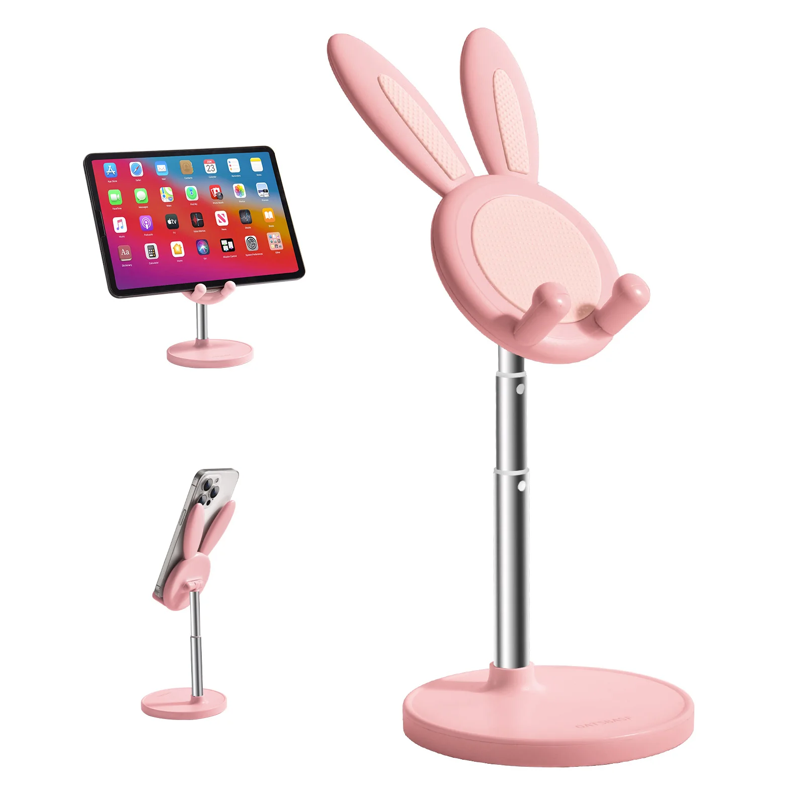 

Eary Cute Bunny Cell Phone Stand Angle Height Adjustable Phone Holder for Desk Compatible with iPhone 16 Pro Max Galaxy Tablets