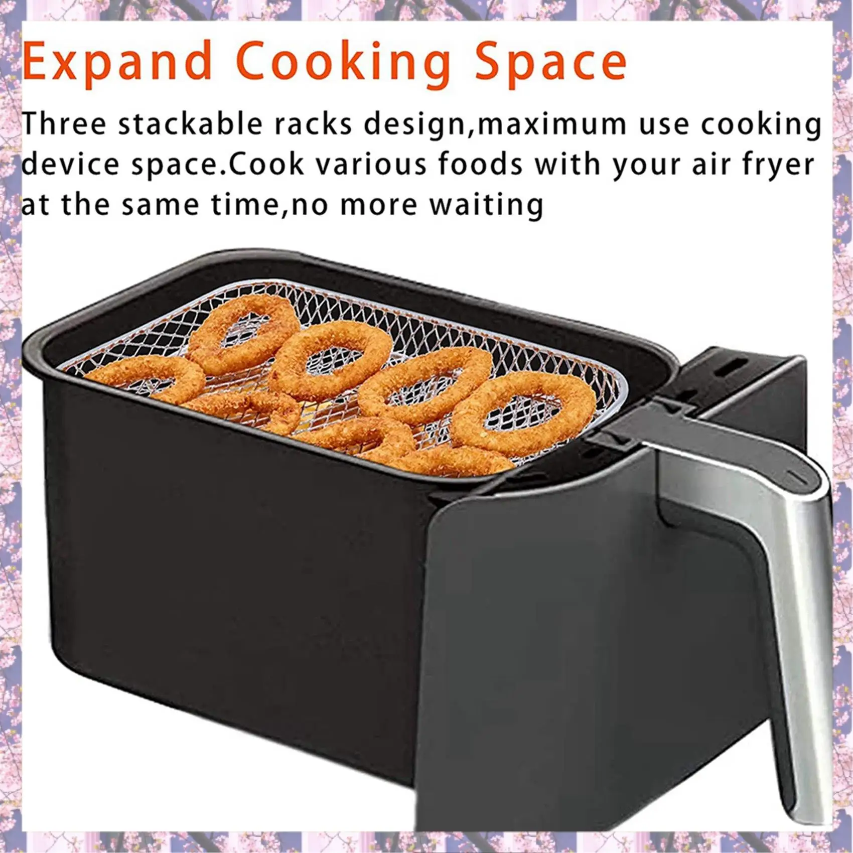 L73A 2025-2X Air Fryer Rack For Ninja Dual Air Fryer, 3-Layer Food Dehydrator Rack Toast Rack Grill Air Fryer Accessories