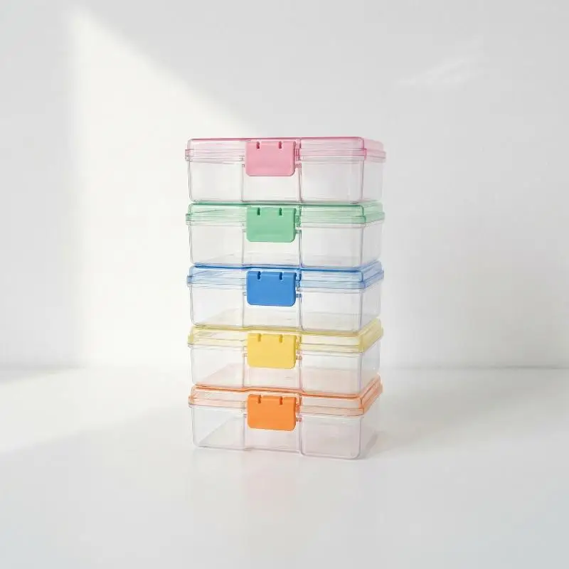 Dollhouse Mini Transparent Storage Box 5Pcs Organizer Plastic Portable Holder for Craft Supplies