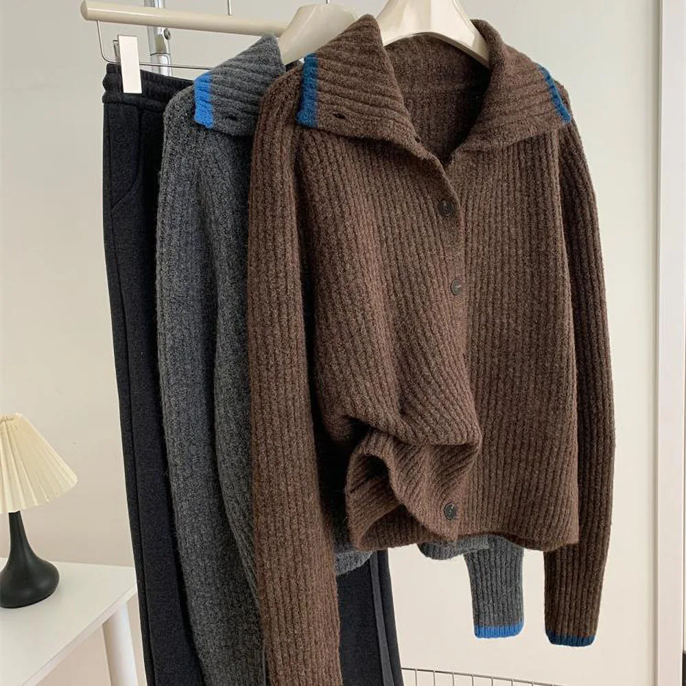 Maglione da donna Moda Collo alto Top lavorato a maglia morbido 2025 Nuovo maglione allentato Cappotto Primavera Autunno Cardigan caldo versatile