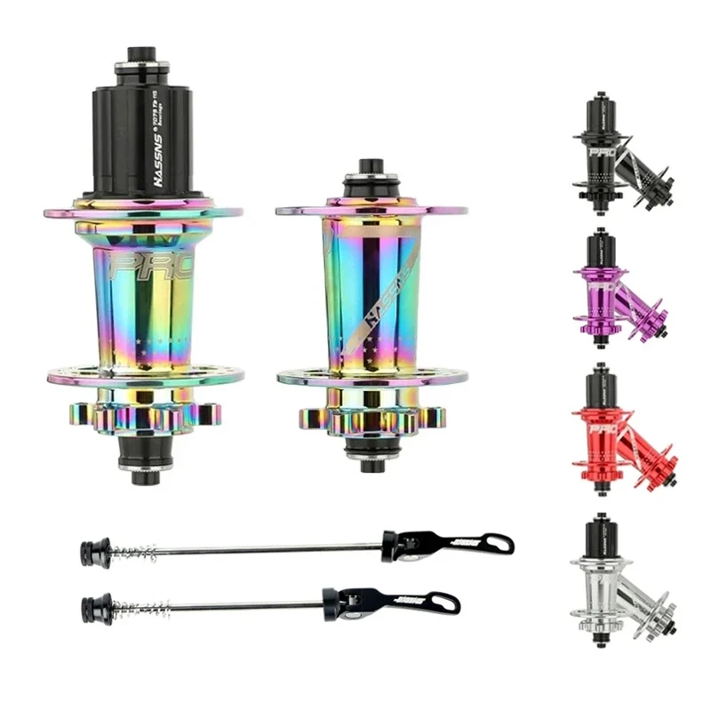 HASSNS PRO7 محور MTB 32 فتحة تحمل الدراجة Freehub المحور الأمامي الخلفي الإفراج السريع 32H 8/9/10/11/12 سرعة دراجة الملحقات