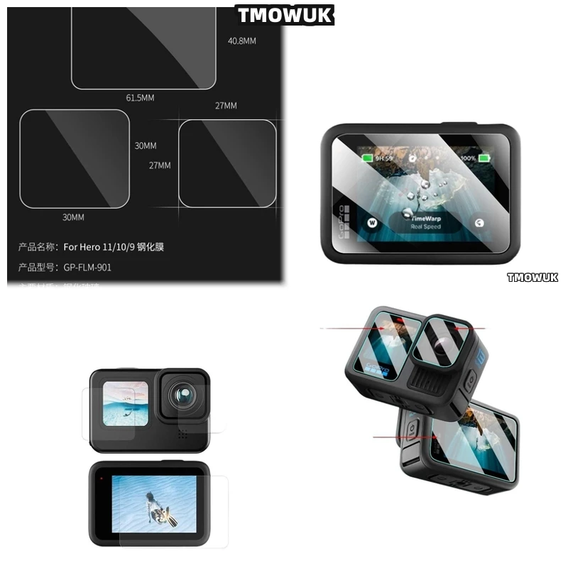 

For GoPro Hero 13 Waterproof Tempered Glass Lens Protector - Anti Scratch 9H Full Front & Back Coverage