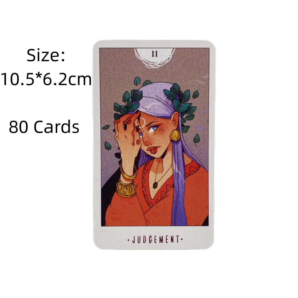 بطاقات التارو من White Numen: لعبة لوحة ترفيهية إنجليزية لنبوءة الحيوان المقدس 80 ورقة/صندوق