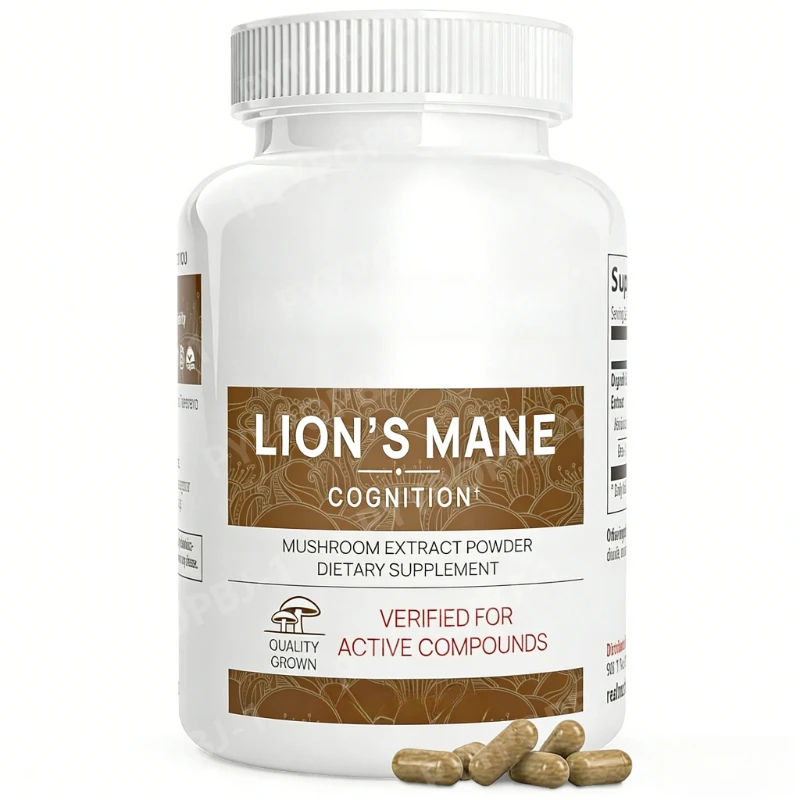 

Organic Extract Capsules Lion’s Mane Mushroom with Beta Glucans Herbal Supplement Non GMO Vegan