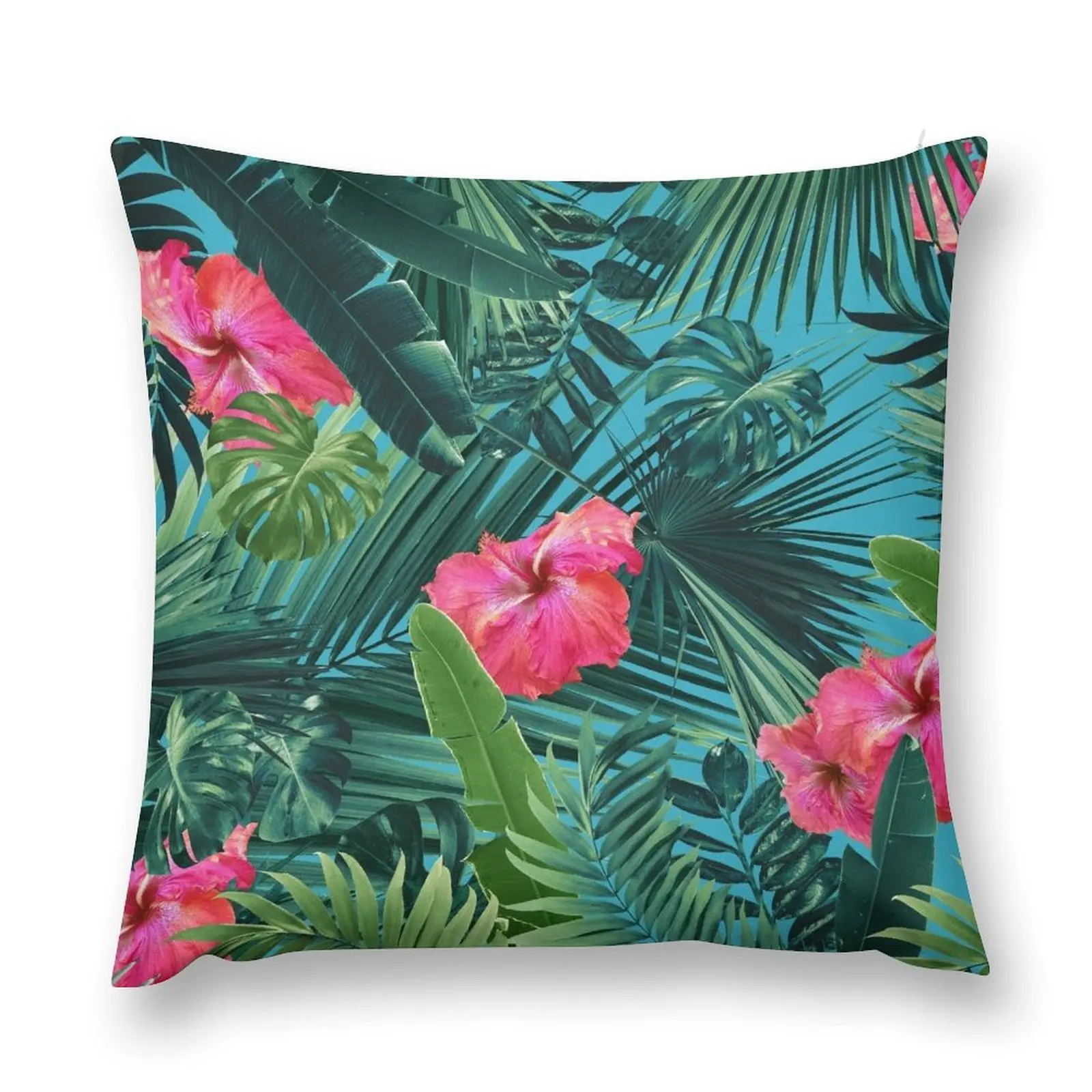 

Tropical Hibiscus Flower Jungle Pattern #1 #tropical #decor #art Throw Pillow Christmas Covers pillow cover luxury pillow