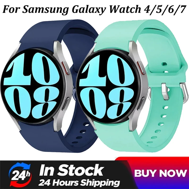 20 mm Silikonarmband für Samsung Galaxy Watch 4/5/6/7 44 mm 40 mm Armband Galaxy Watch 6 Classic 47 mm 46 mm 43 mm 42 mm Gürtel