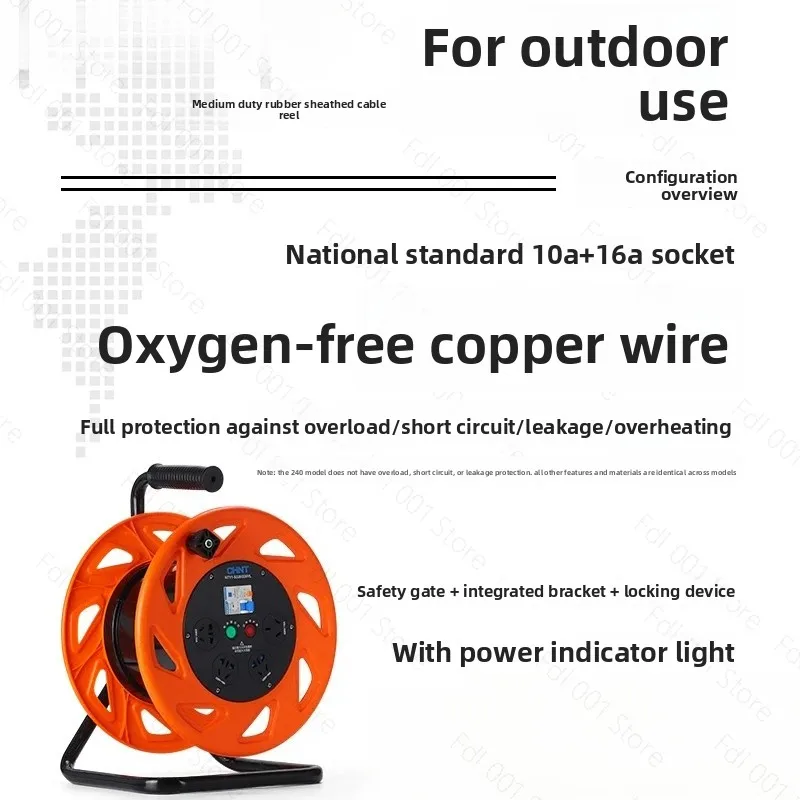 

Electrician Wiring Cable Reel 30M 50M Heavy Duty Wire Winder Cord Management Tool