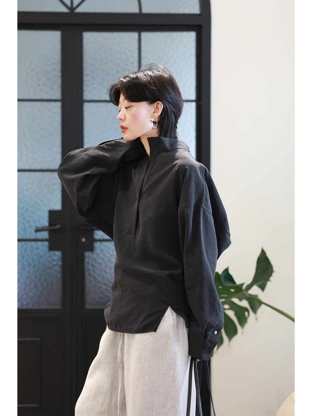 

Шелковая блузка Bla Silk с длинным рукавом для женщин, свободного кроя, простая, удобная, дышащая, стандартной длины, однотонная