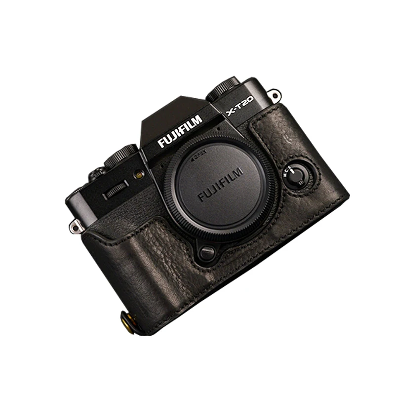 For Fujifilm XT10 XT20 Fuji XT20 XT30 Handmade Camera Bag Cover Vintage Case Genuine Leather Camera case Half Body image 5