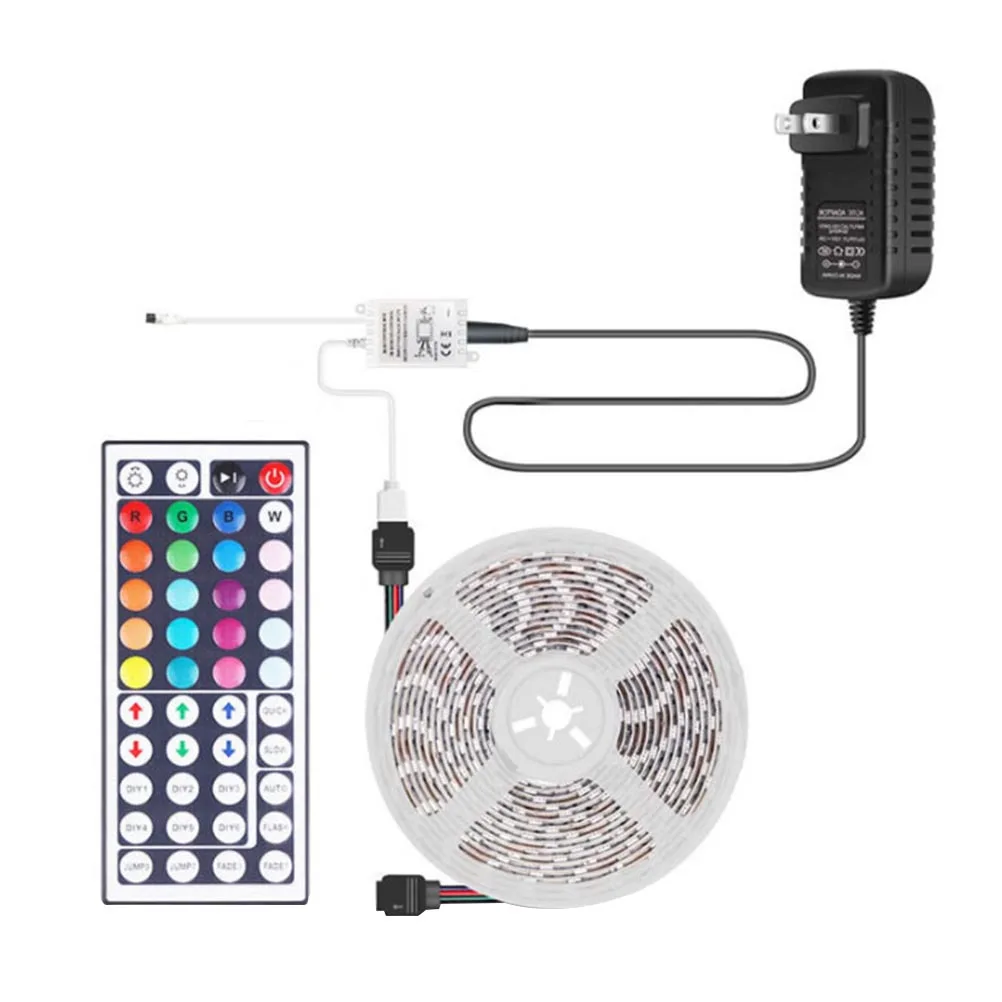 1 مجموعة مقاوم للماء Rgb سلسلة ضوء التحكم عن بعد 16 ألوان 4 طرق ديكور LED قطاع ضوء الترا برايت 60 الخرز