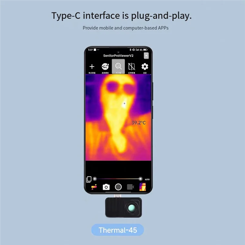 

Y58A ИК-тепловизионная камера для смартфонов (B) для смартфонов Type-C для 45 ° Опции ФИЛА