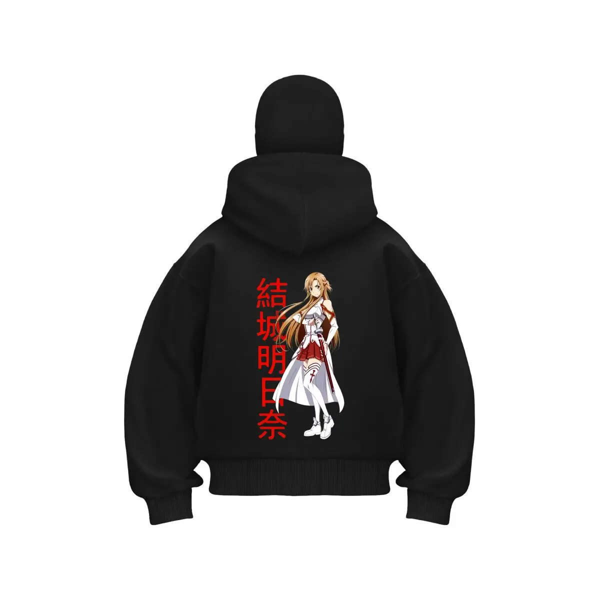 

Yuuki Asuna Anime Character Art Design Double Hood Balaclava Men Zip Hoodie Winter Warm
