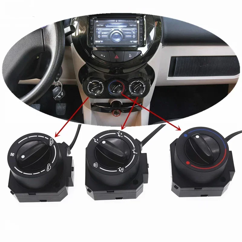 Car Central Air Conditioning Blower Wind Control Switch Knob With Cable For Geely Lc Emgrand Xpandino Panda GX2 2009-2013