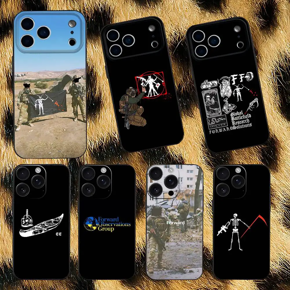 Coque de téléphone de groupe d'observations avant de brouillard pour iPhone 17,16,15,14,13,12,11,Pro,XS,Max,XR,Plus,E,SE4,Mini couverture souple noire