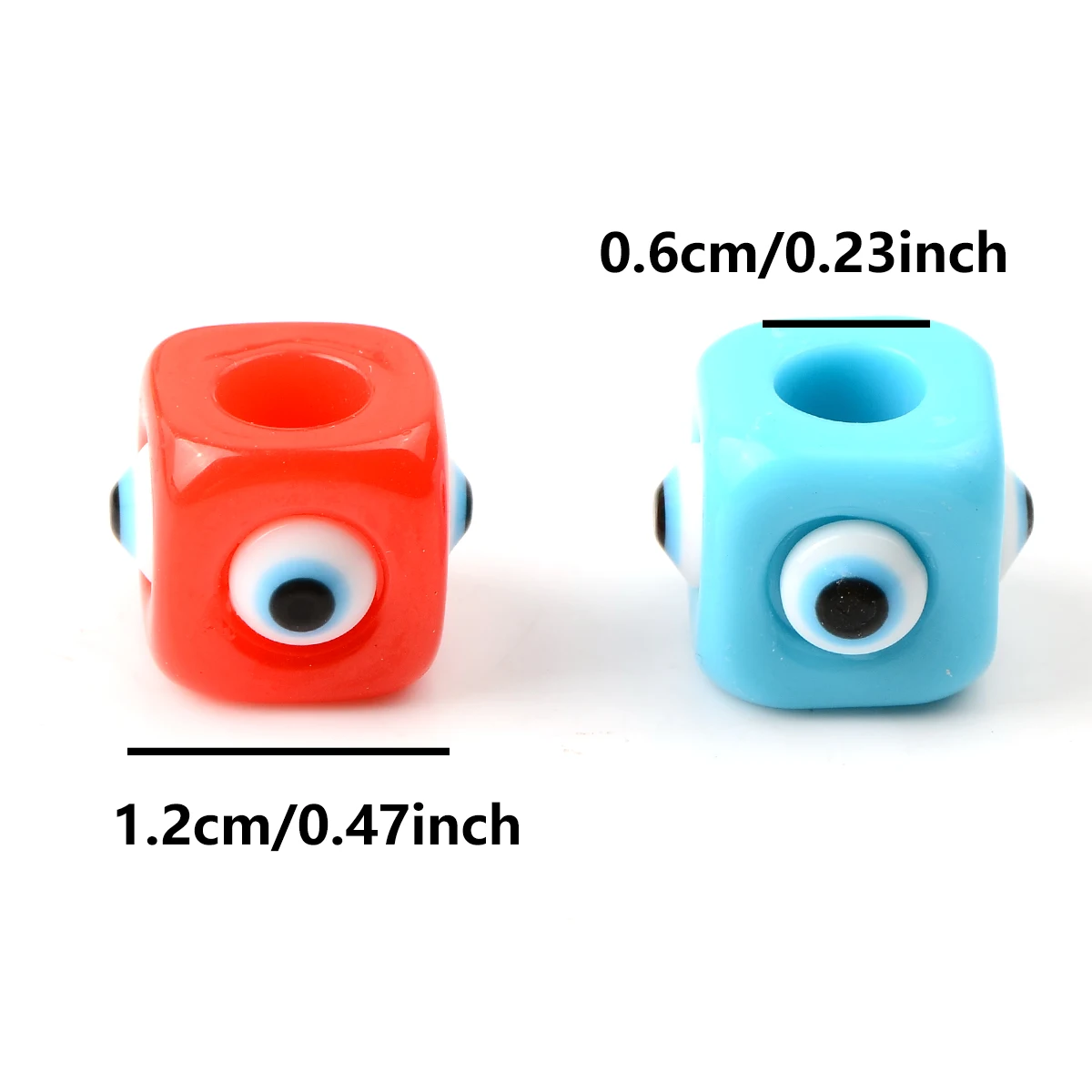 10pcs Colorful Evil Eye Acrylic Beads for Jewelry Making Spacer Charms Beads For You DIY Key Chain Phone Chain Ornament
