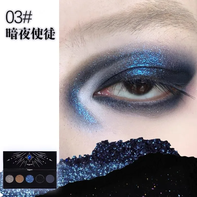 Haggard Scepter Smoked 5 Color Eye Shadow Plate Black Gold Earth Matte Pearl Eye Makeup