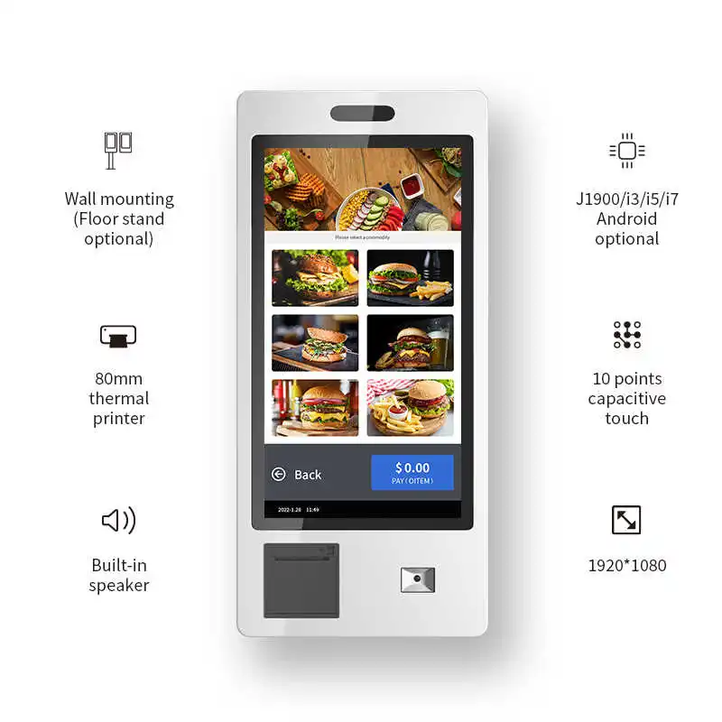 

Order Machine Payment Terminal Thermal Printer Self Service Kiosk Self Ordering Kiosk in Restaurant Food