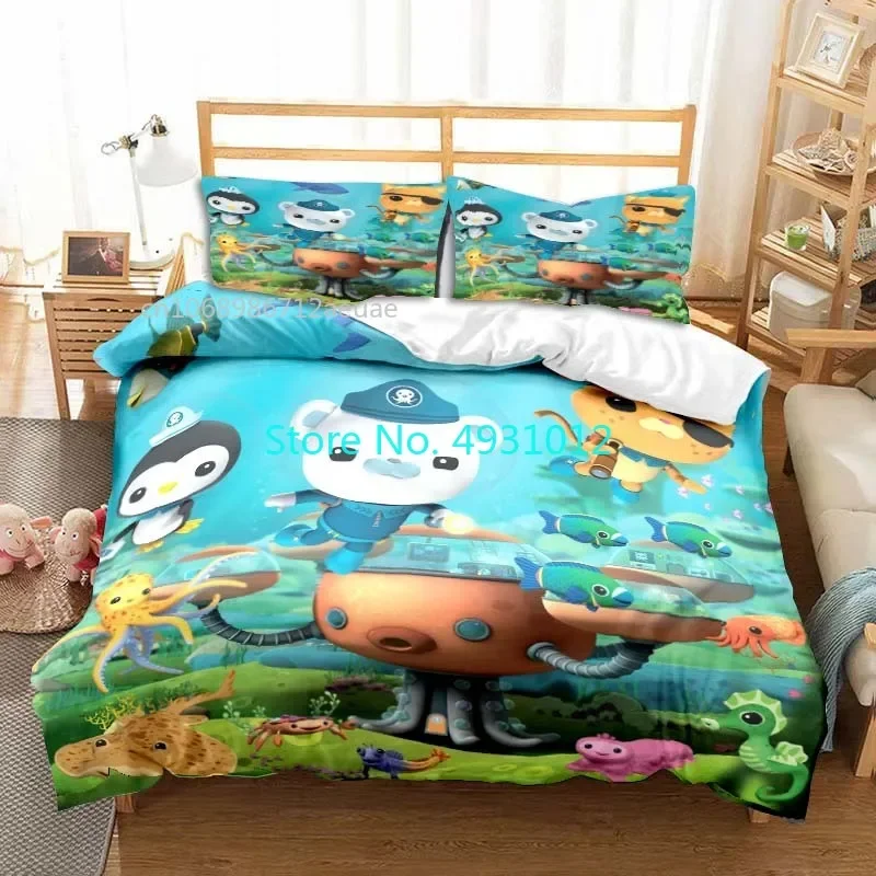 Anime The Octonauts Harajuku Home Decor Kind Beddengoed Set Kussensloop Beddengoed 3d Print Kids Boy Girl Quilt Dekbed Cover Cadeau