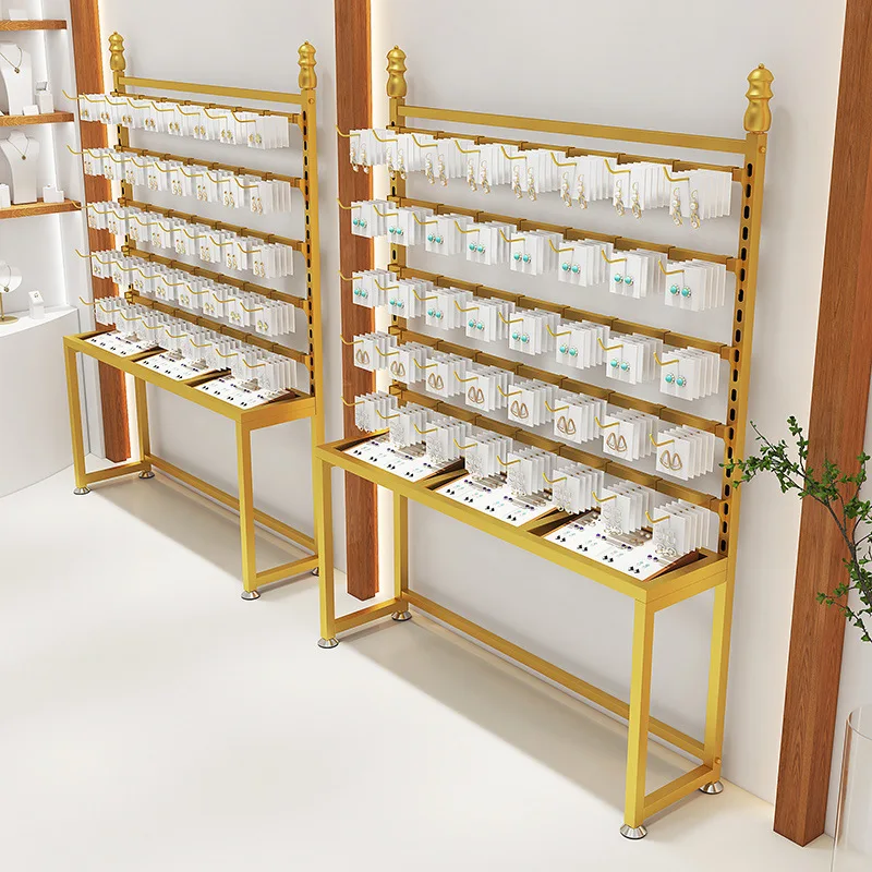 custom.Boutique Multi-Layer Wall Jewelry Showcase Display Stand Store Headdress Pendant Earrings and Supermarket Shelves