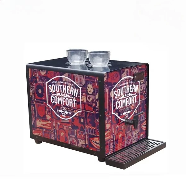 2 Bottles Liquor Chiller Dispenser, Ice Shot Machine Cold Refrigerator for Vodka Bottles