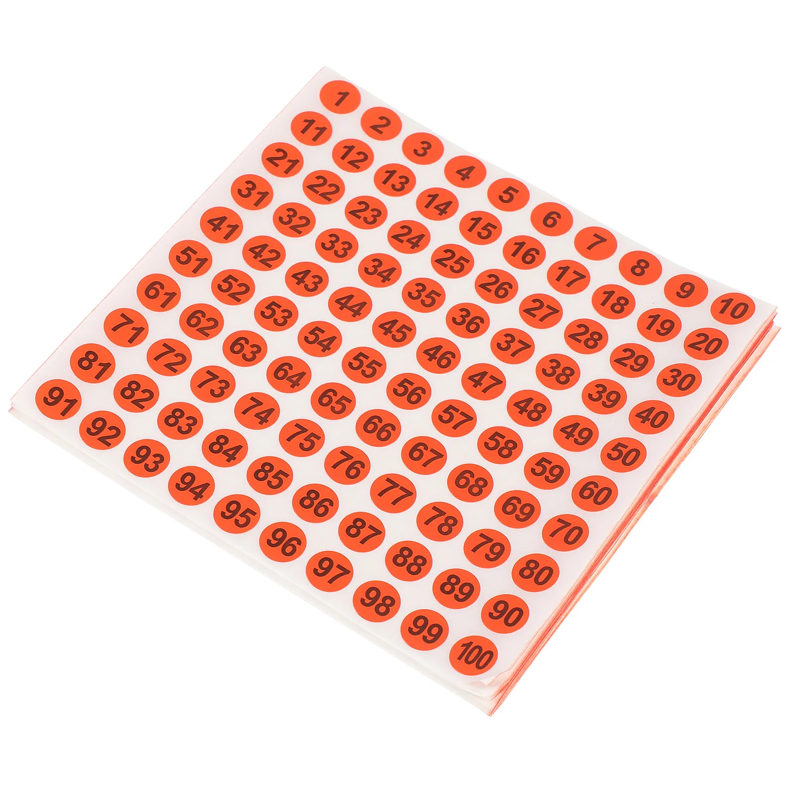 

100Pcs Round Number Pasters Self-Adhesive Detachable PVC Stickers Clear Printing for DIY Craft Home Office Organization
